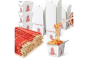 Tioncy Chinese Containers for Food with Chopsticks: Disposable Paper Take Out Boxes