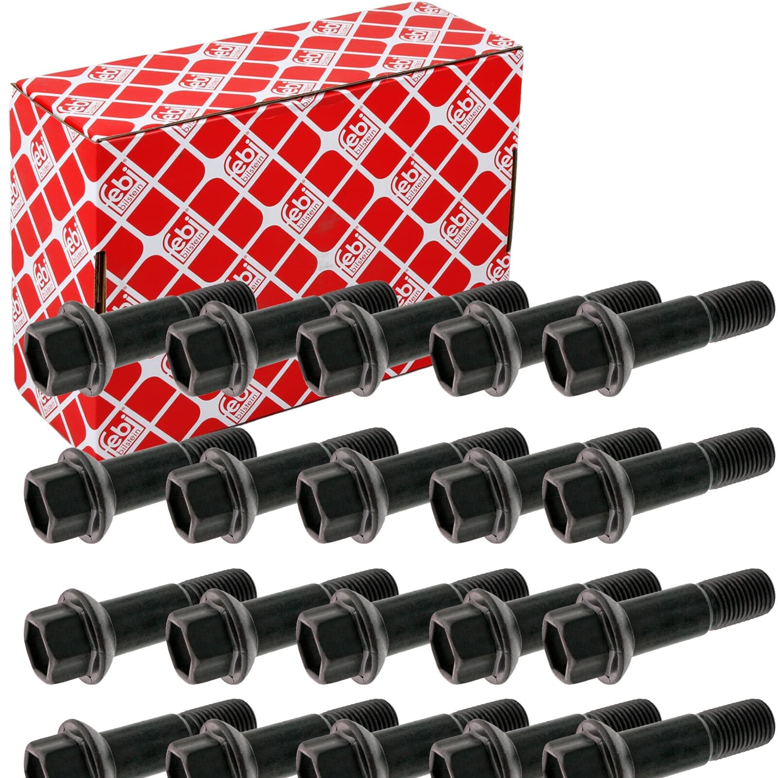 20x Febi Radschrauben Satz Schwarz 63mm Kugelbund A/g | 20x 45757 für Leichtmetallfelgen