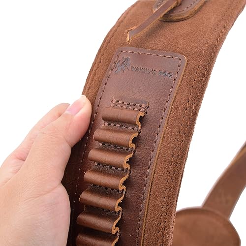 Miniatura 4 de Soporte de munición de cuero de grano superior, escopeta para rifle, correa ajustable para pistola de caza con giros