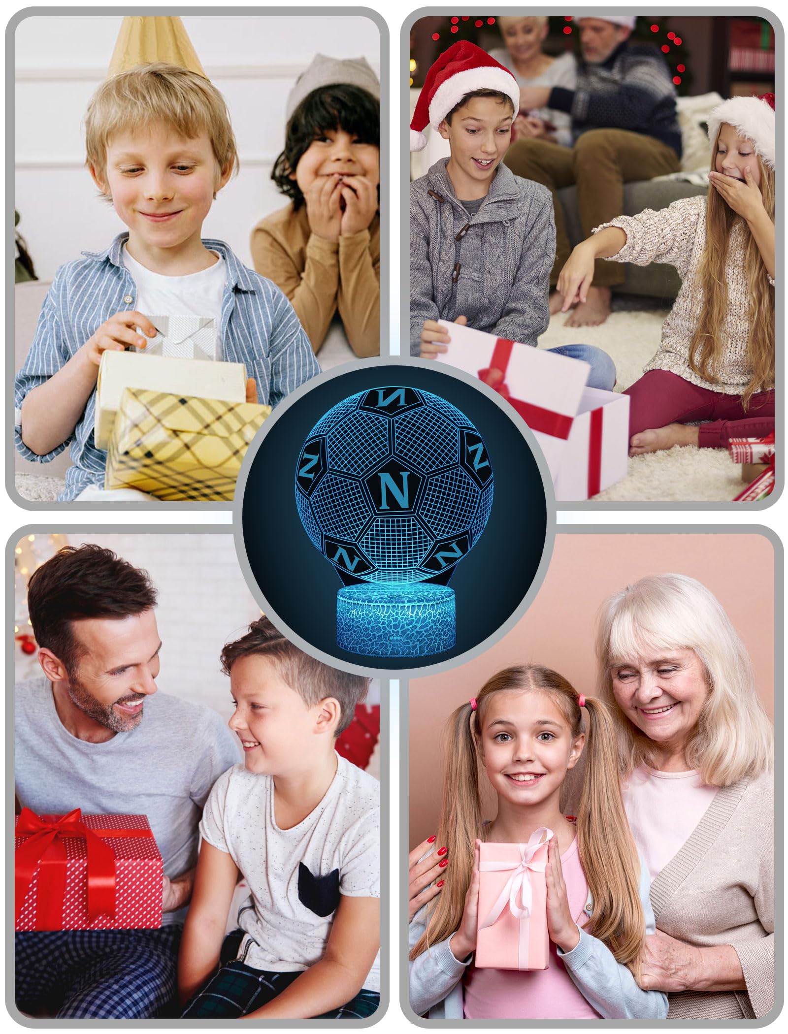 Magiclux Luce Notturna Calcio per Bambini, Regali per Tifoso, Telecomando 16 Cambia Colore Dimmerabile, Lampada da Scrivania per Camera