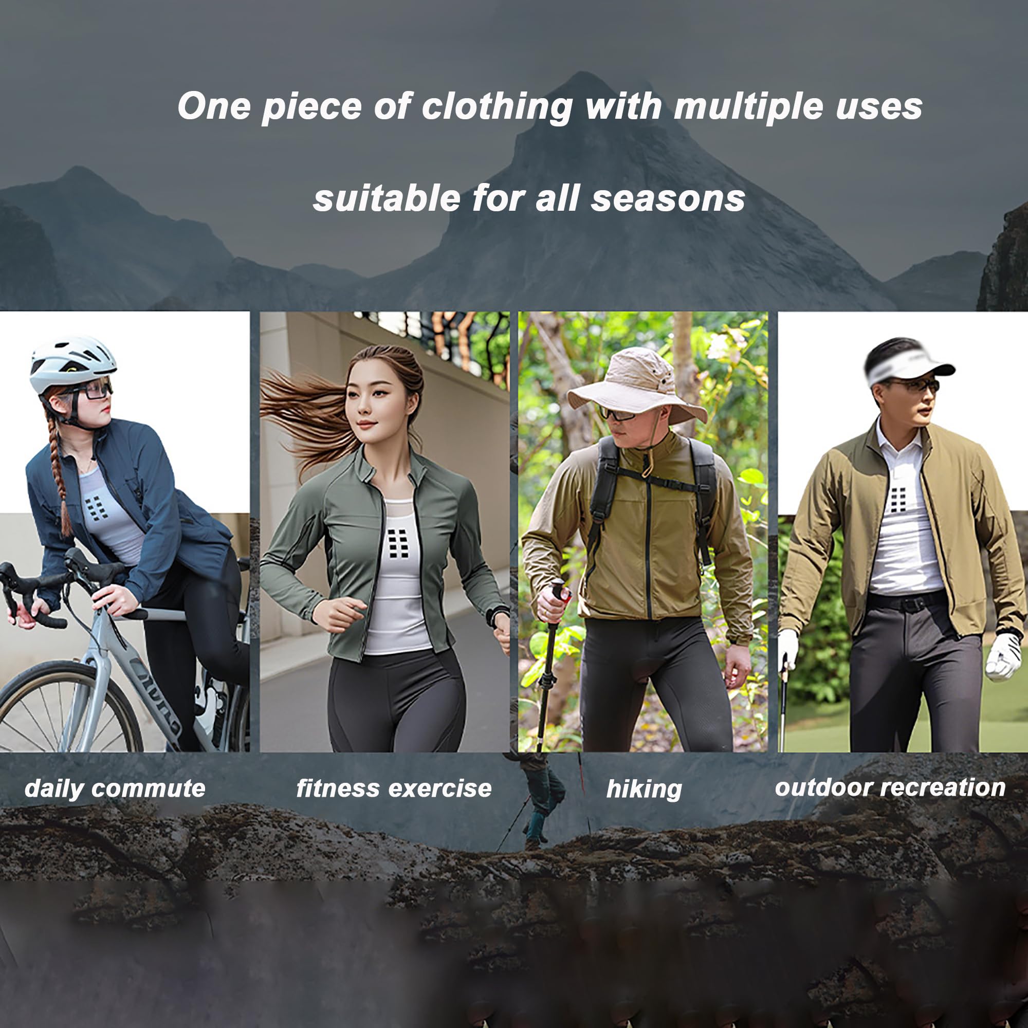 Chaqueta de ciclismo para hombre/mujer, impermeable Jersey de ciclismo, transpirable, secado rápido para correr, entrenar, caminar y hacer senderismo en primavera y verano