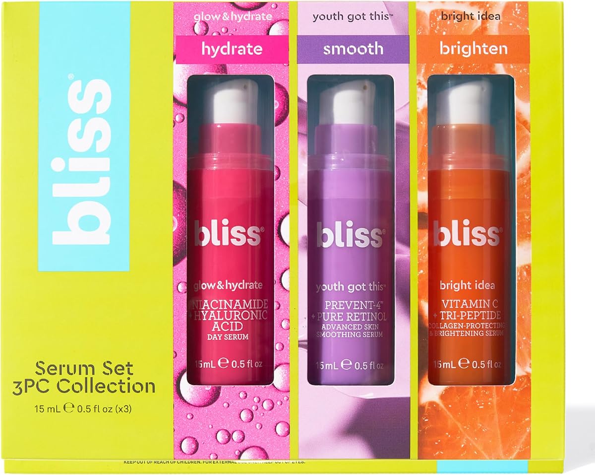 Bliss Mini Face Serum Kit - 3-Pack Skincare Collection - Cruelty-Free Vegan