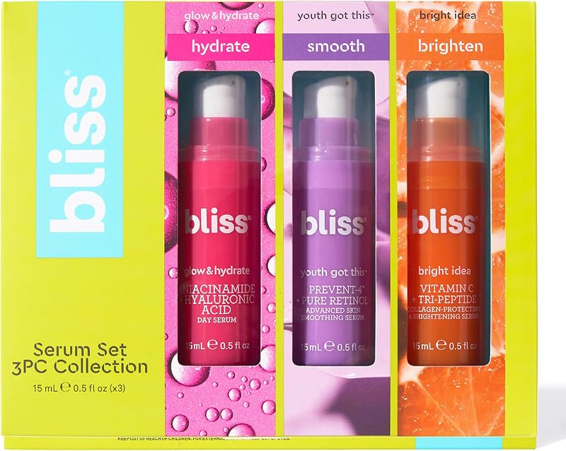 Bliss Mini Face Serum Kit - 3-Pack Skincare Collection - Cruelty-Free Vegan