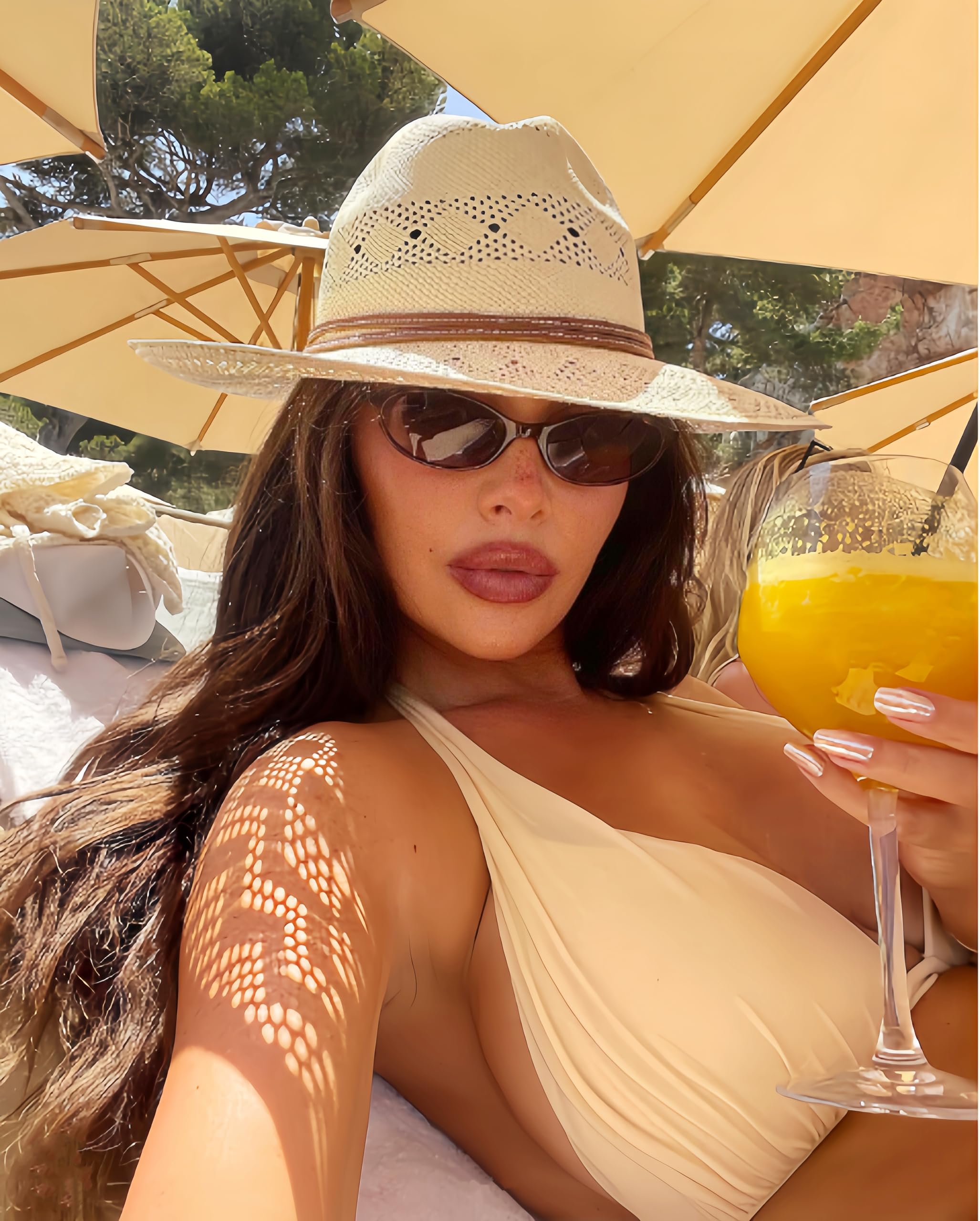 Gafas de sol ovaladas retro para mujer, pequeños ojos de gato, gafas de sol para mujer, de moda, Y2K, tonos estrechos, protección UV400, CL009, Paquete de 2 Negro/Negro+Marrón/Marrón, Chicos 2