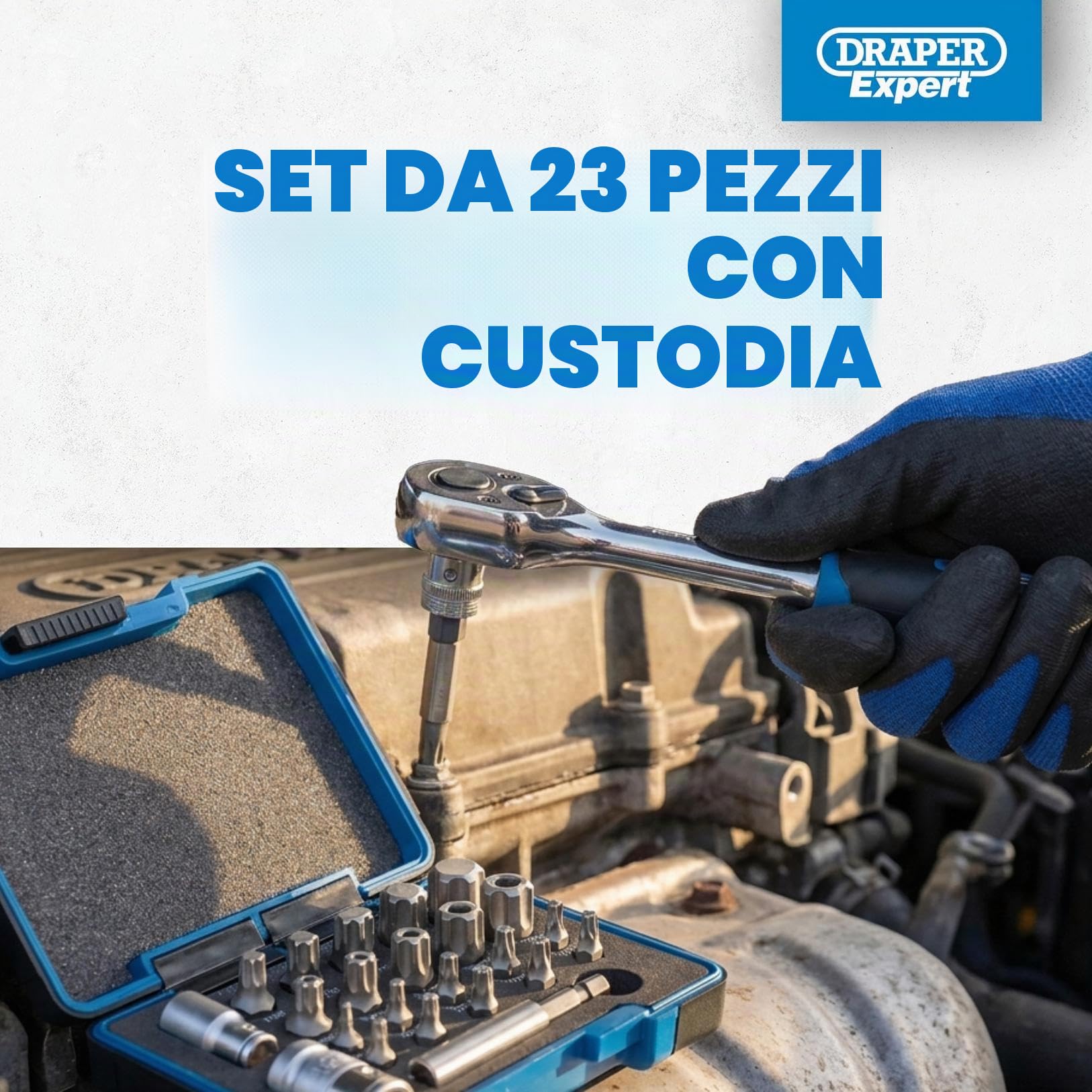 Draper Expert 23241 - Set 23 punte TX a stella 1/4"/3/8"