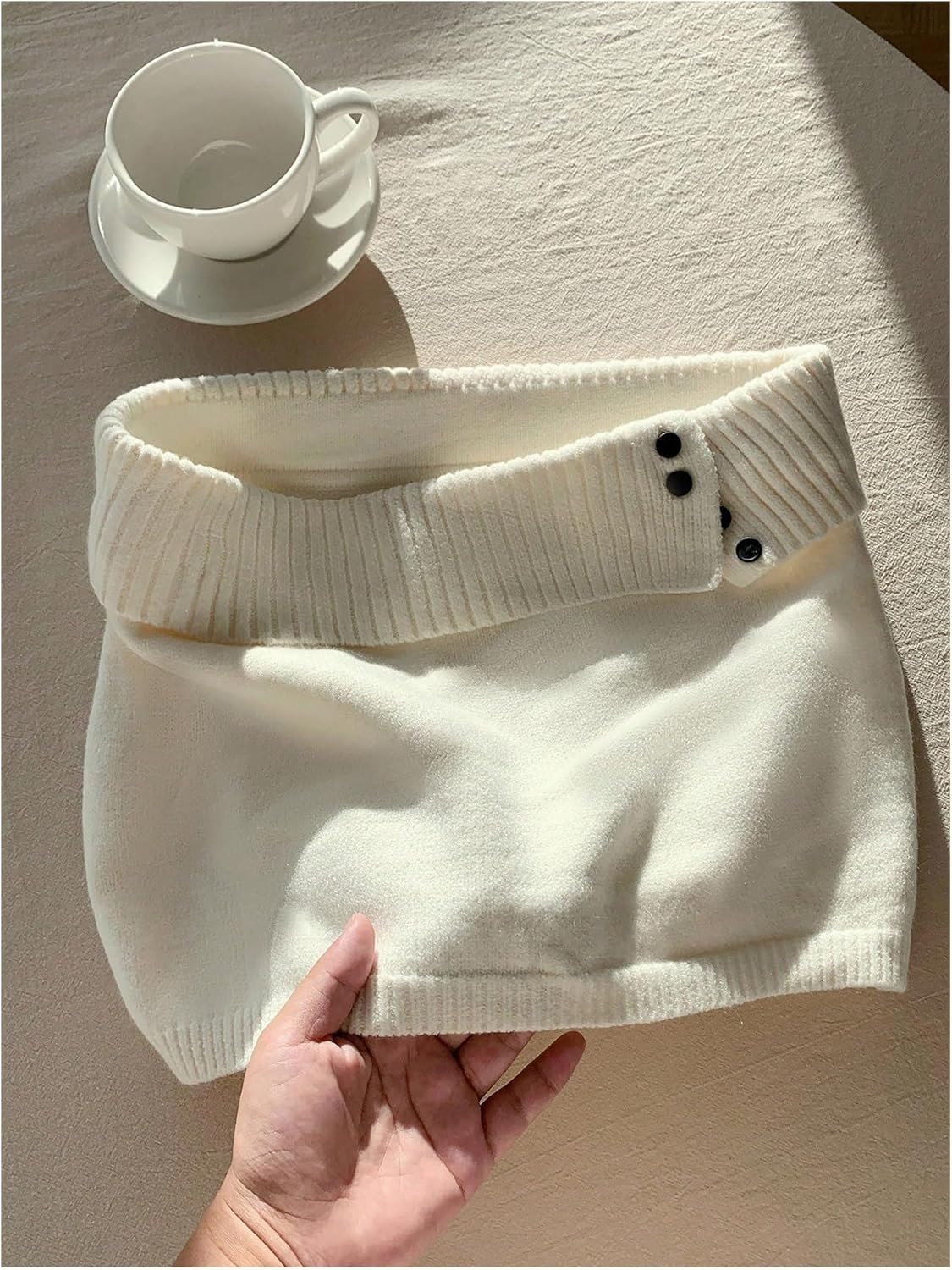 MAKEMECHIC Women's Mini Knit Skirt Bodycon Low Waisted Ribbed Sweater Skirts - Image 3