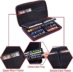 SIQUK Dice Storage Case DND Dice Box and Removable Slotted Tray Holds 8 Sets DND Dice Organizer Holder with Handle for Dungeons & Dragons and Other RPG Table Games, Red