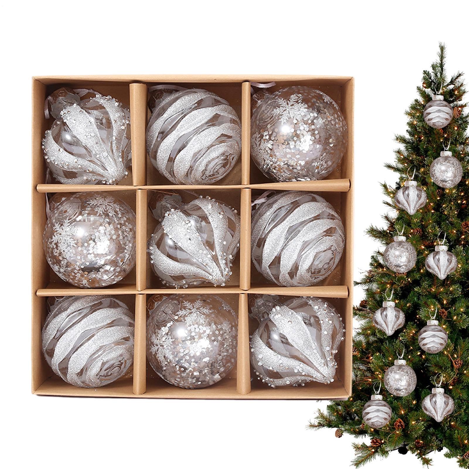 Décoration de Noël : lot de 9 pendentifs légers pour fenêtres