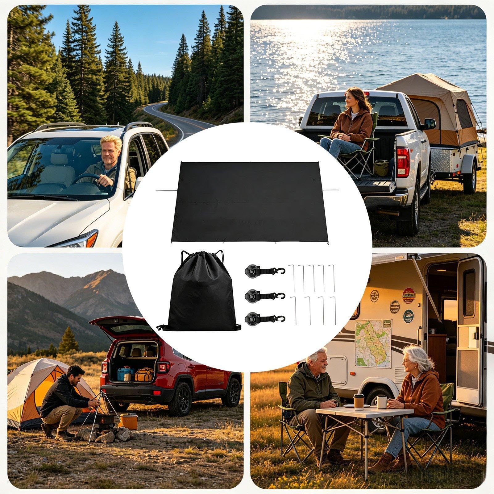 Tienda de SUV para Portón Trasero Cambiadora para Maletero de Coche | Tienda de Refugio para Vehículos para Furgoneta, Remolque, Camper, Picnic, Playa, Senderismo, Viaje