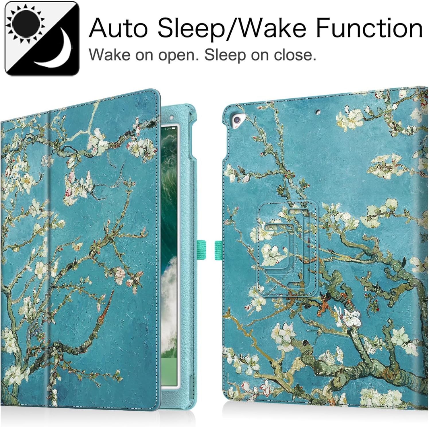 Fintie Folio Case for iPad Pro 12.9 (2nd Gen) 2017 / iPad Pro 12.9 (1st Gen) 2015 - [Corner Protection] Premium PU Leather Smart Stand Protective Cover with Auto Sleep/Wake (Blossom) - Image 3