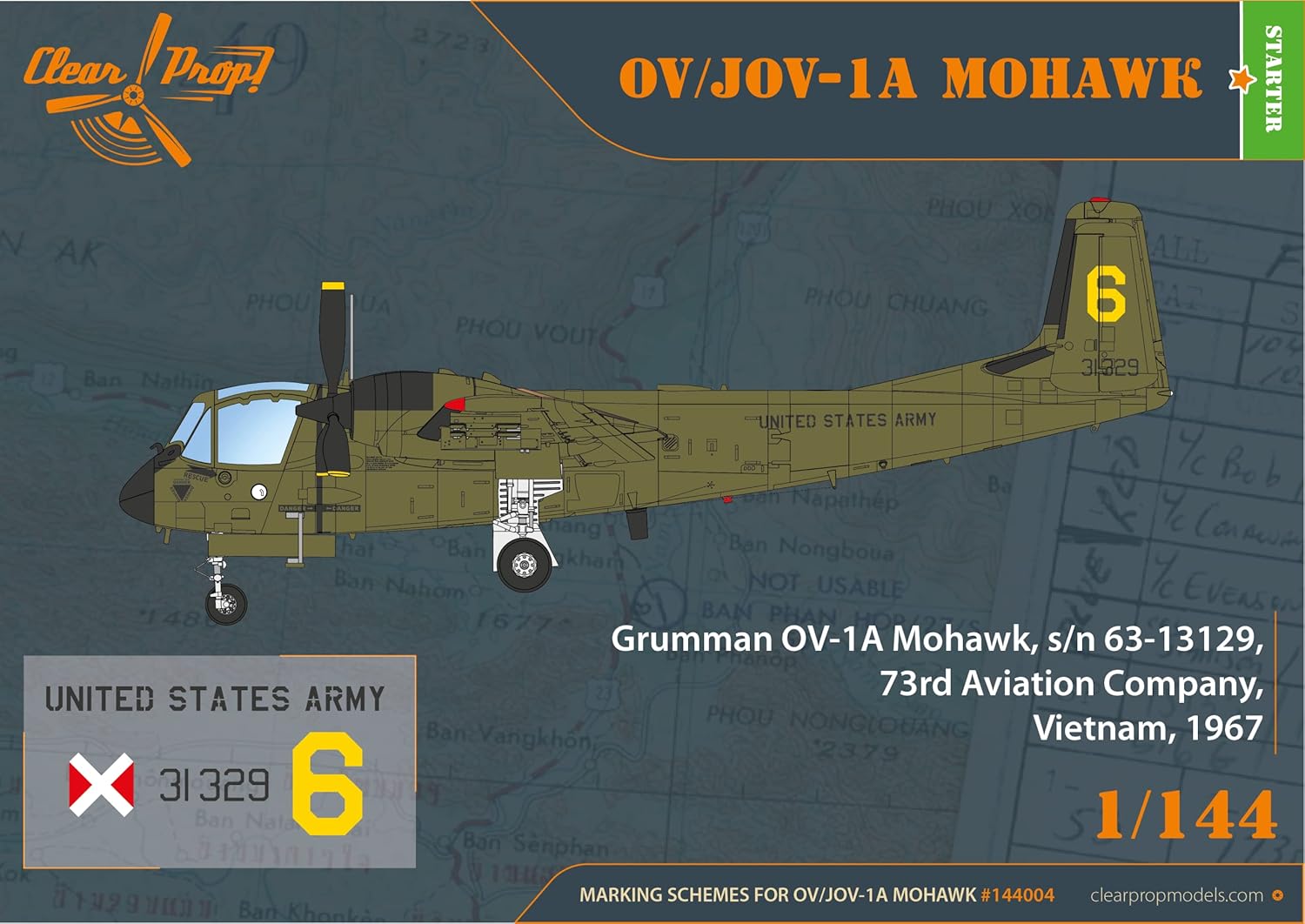 Clear Prop CP144004 - 1/144 OV-1 A/JOV-1A Mohawk, STARTER KIT, scale model kit
