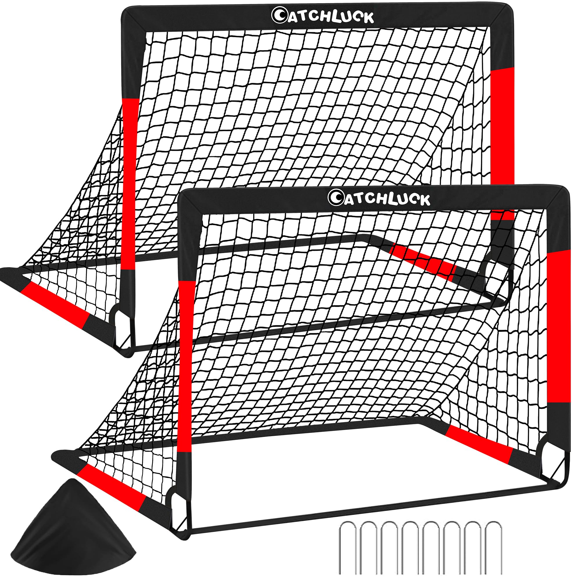 CATCHLUCK Fussballtore für Kinder Garten Fußballtor Tore Fußball Kinder Pop Up 2er Set Outdoor Fussballtor mit Tragetasche