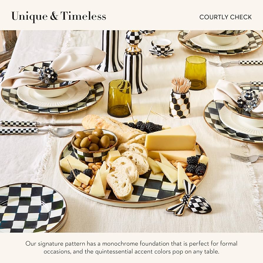 MACKENZIE-CHILDS コートリー　エナメルディナープレート Amazon.com | MACKENZIE CHILDS Chip-and-Dip Serving Set