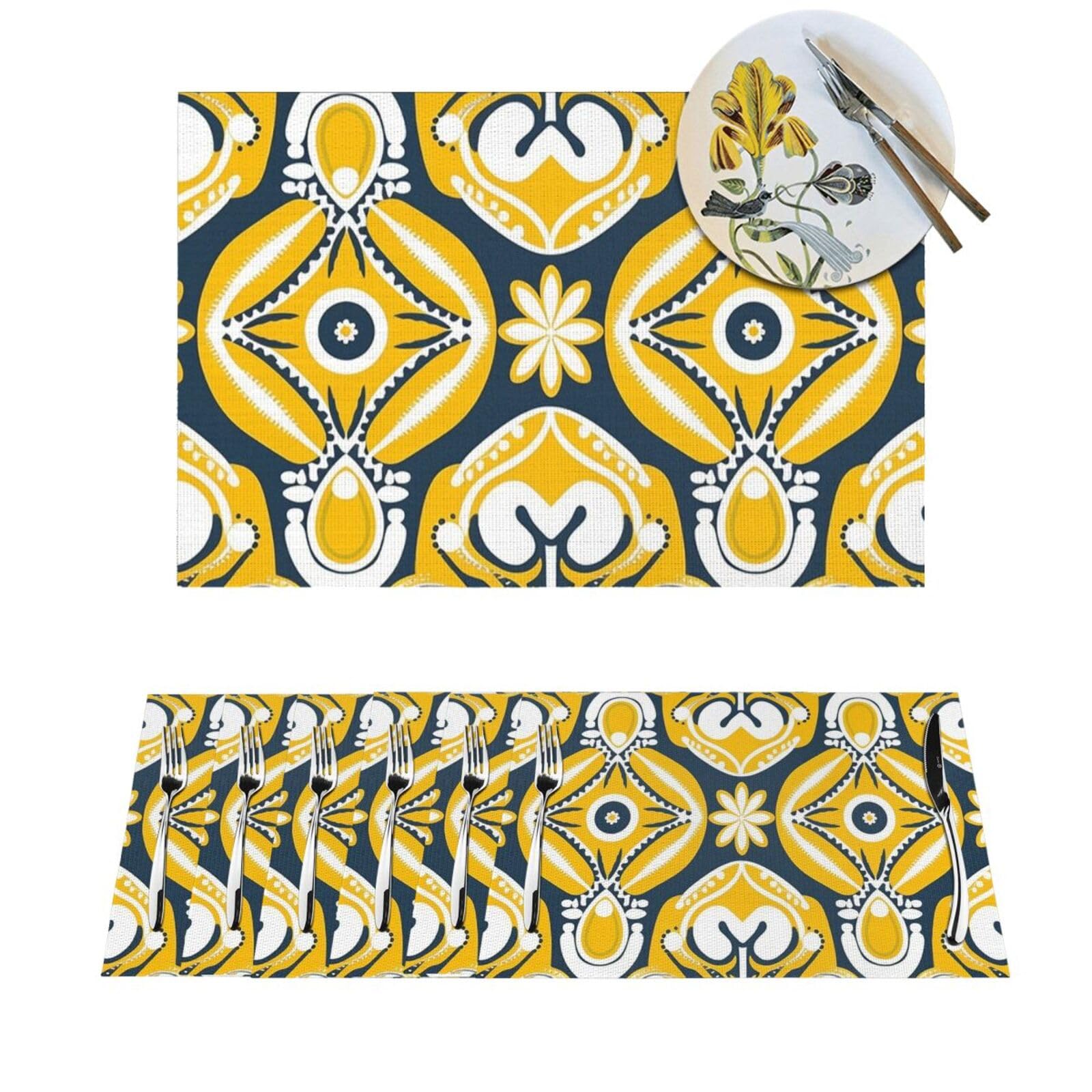 Sets de table en PVC lavable lot de 4 antidérapants pour salle à manger 30x45 cm