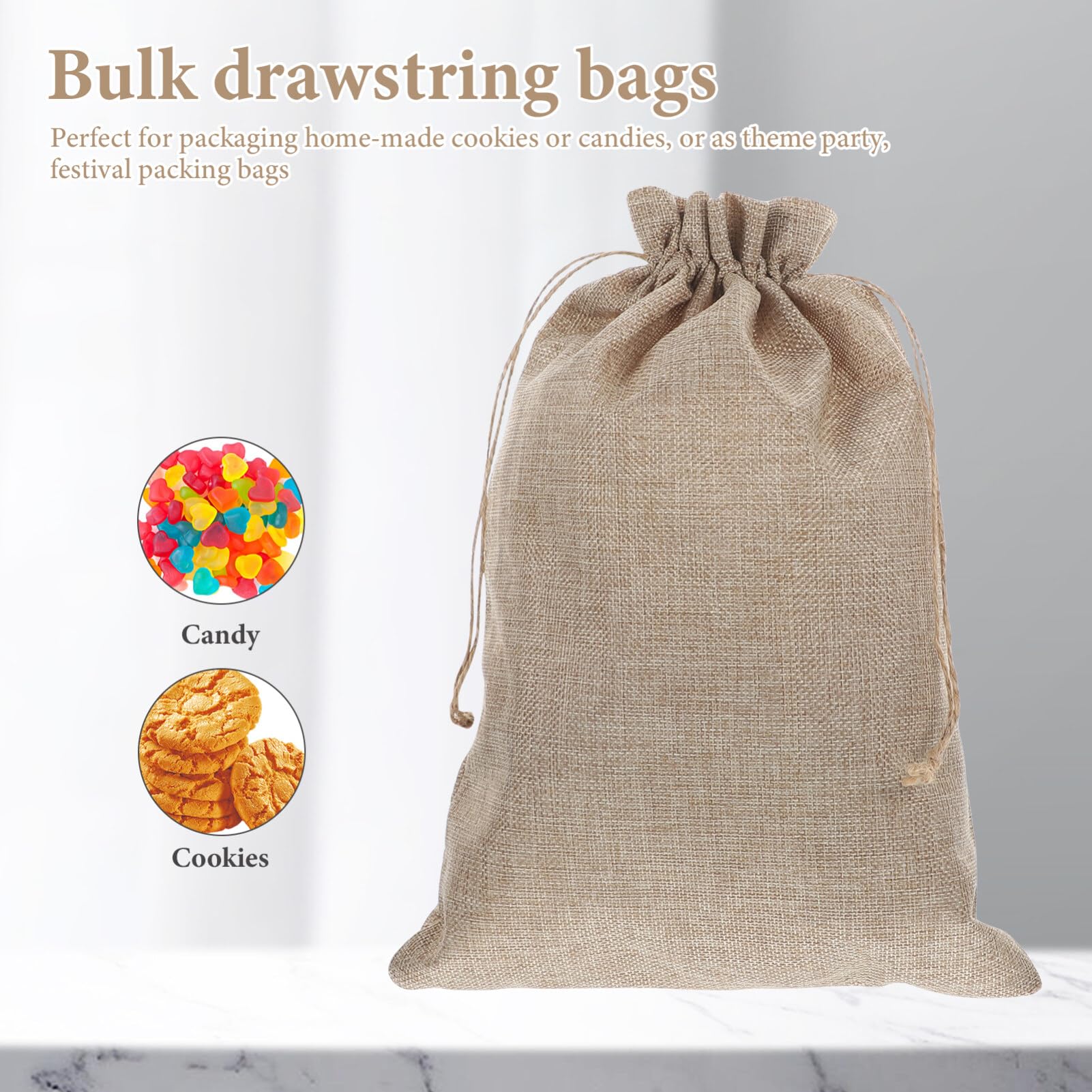 VILLCASE 10pezzi Sacchetti in Juta Coulisse Borse Regalo Multiuso Per Snack Caramelle e Gioielli Per Feste e Bomboniere