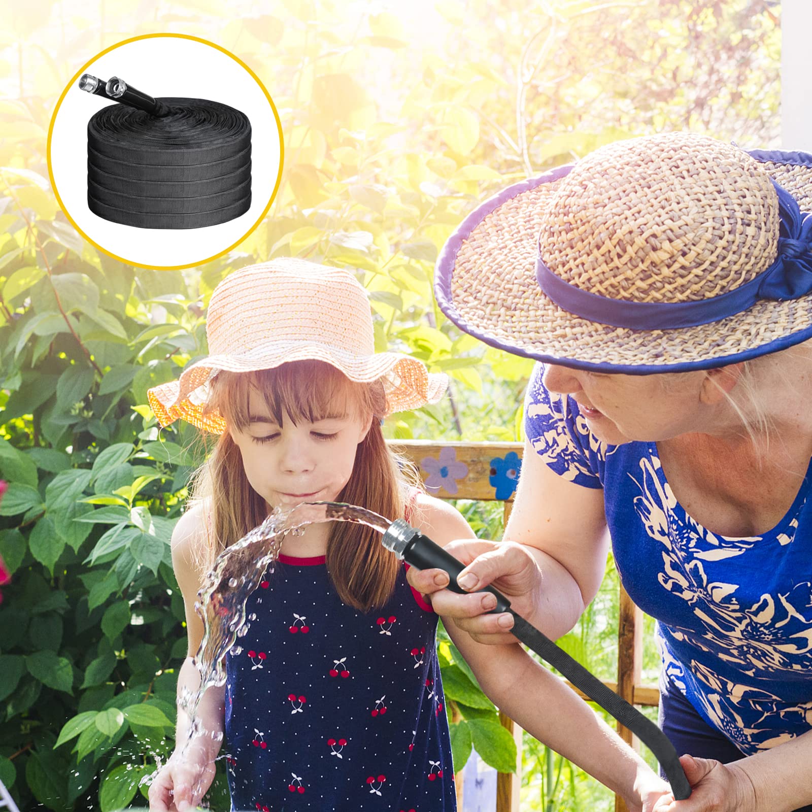 Non- expandable Garden Hose 100 ft, Kink-Free lawn soft Water hose, Ultra-Lightweight, 100ft fabric, 5/8-Inch