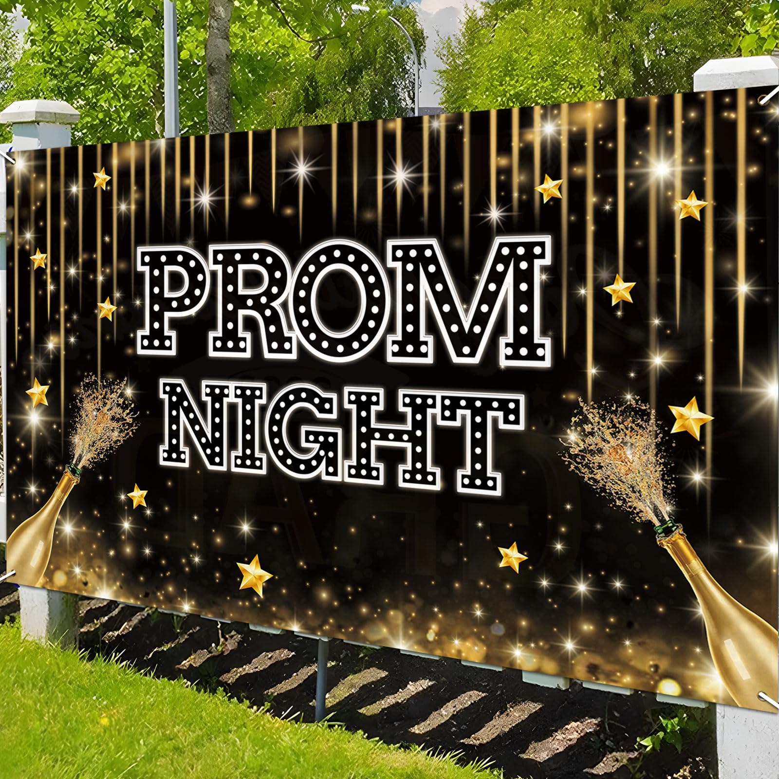 Prom Decorations 2026, Large Prom Night Banner, Class of 2026 Prom Night Banner Background Decorations, Graduation Party Supplies for High School College 71x43.3inch