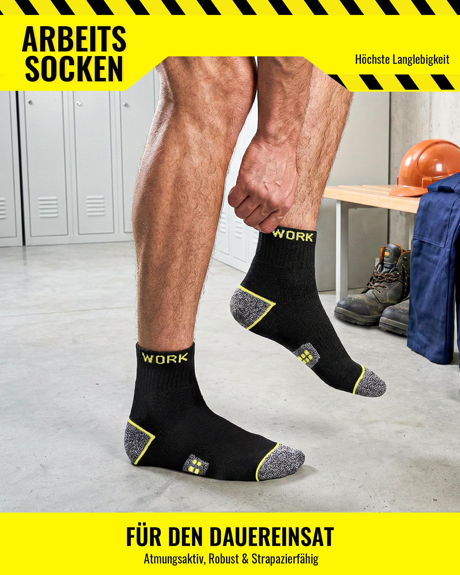 Effeet Calze da Lavoro Uomo - 10 Paia, Calzini Corti Quarto Rinforzati e Imbottiti, Traspiranti con Fascia Comoda, Duraturi, WORK socks - 4