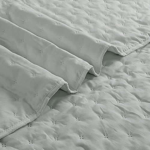 Miniatura 6 de ROARINGWILD Juego de ropa de cama tamaño King con fundas de almohada, colcha ligera y suave, manta acolchada fina, para todas las estaciones,