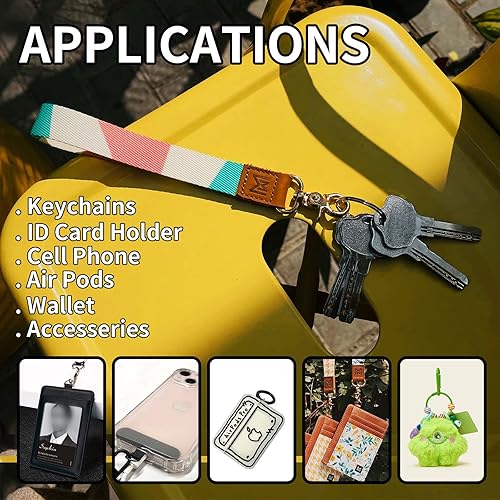 Miniatura 8 de Llavero de pulsera, cordón de muñeca, cordones para llaves, correa de muñeca para teléfono, lindo soporte para llavero para mujer, correa de muñeca