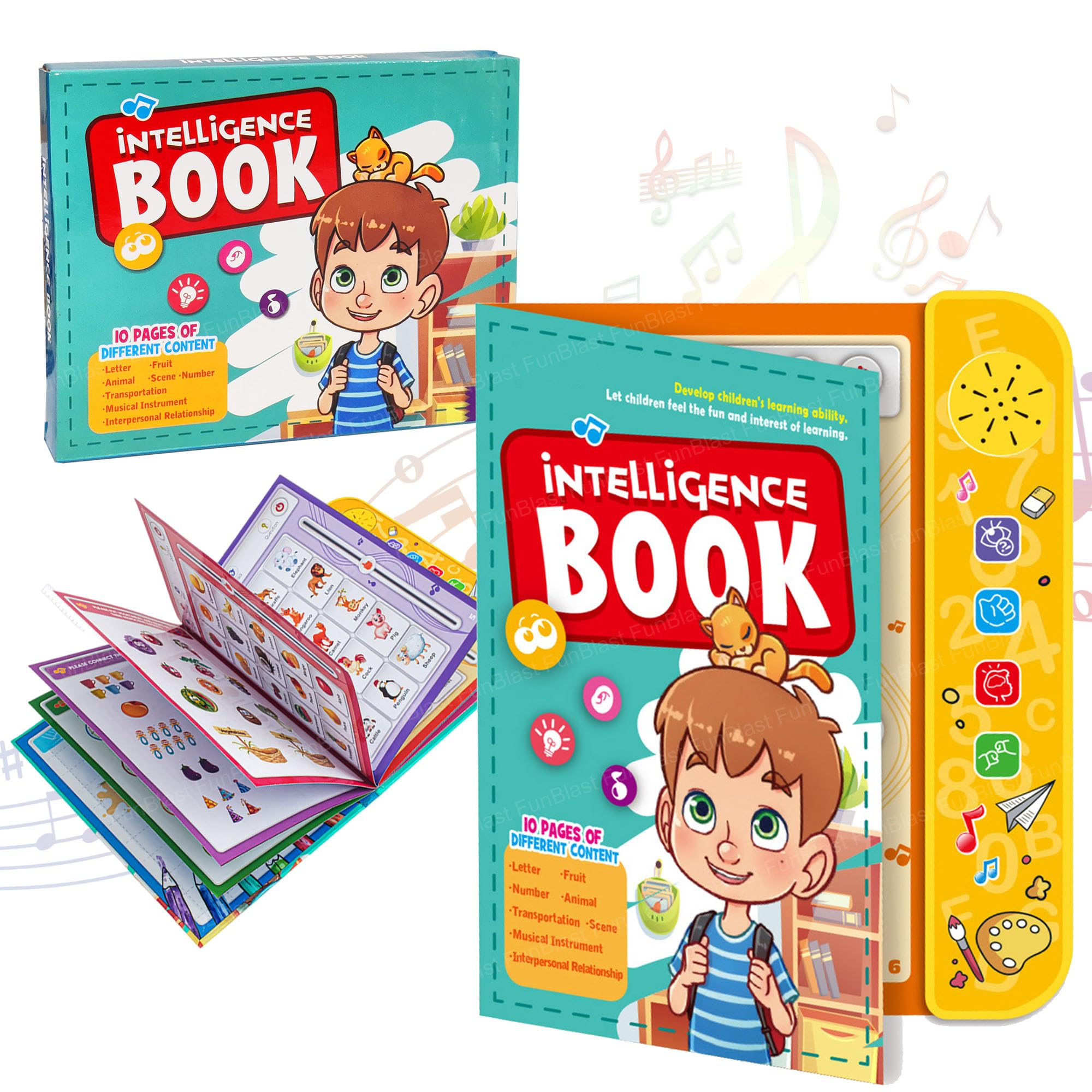 FunBlast E Learning Book for Kids - Interactive Book Electronic Learning Books, Musical English Educational Phonetic Learning Book for 3 + Year Kids, Boys, Toddlers (Multicolor)