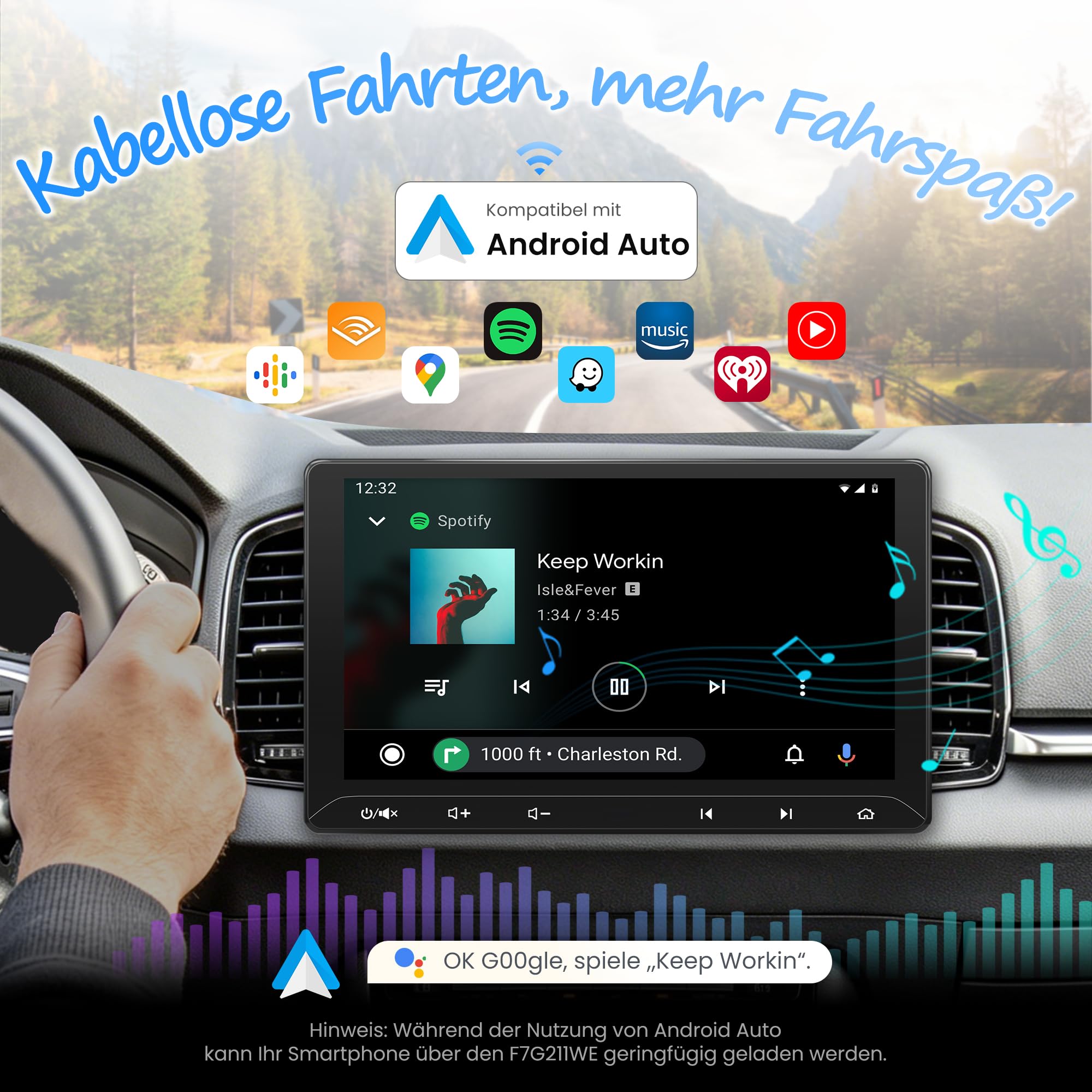 ATOTO CA-AEC122D Amplificateur Voiture, pour F7G211WE, 10,1" Autoradio 2 DIN avec CarPlay sans Fil et Android Auto | Écran Tactile Stereo avec Bluetooth, 4x29W RMS, 4V RCA, EQ 12 Bandes, Mirror Link
