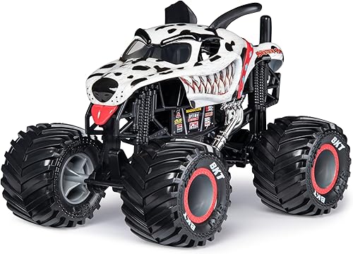 Vista 2 de Monster Jam, Camión monstruo dálmata oficial Monster Mutt, vehículo fundido a presión, escala 1:24