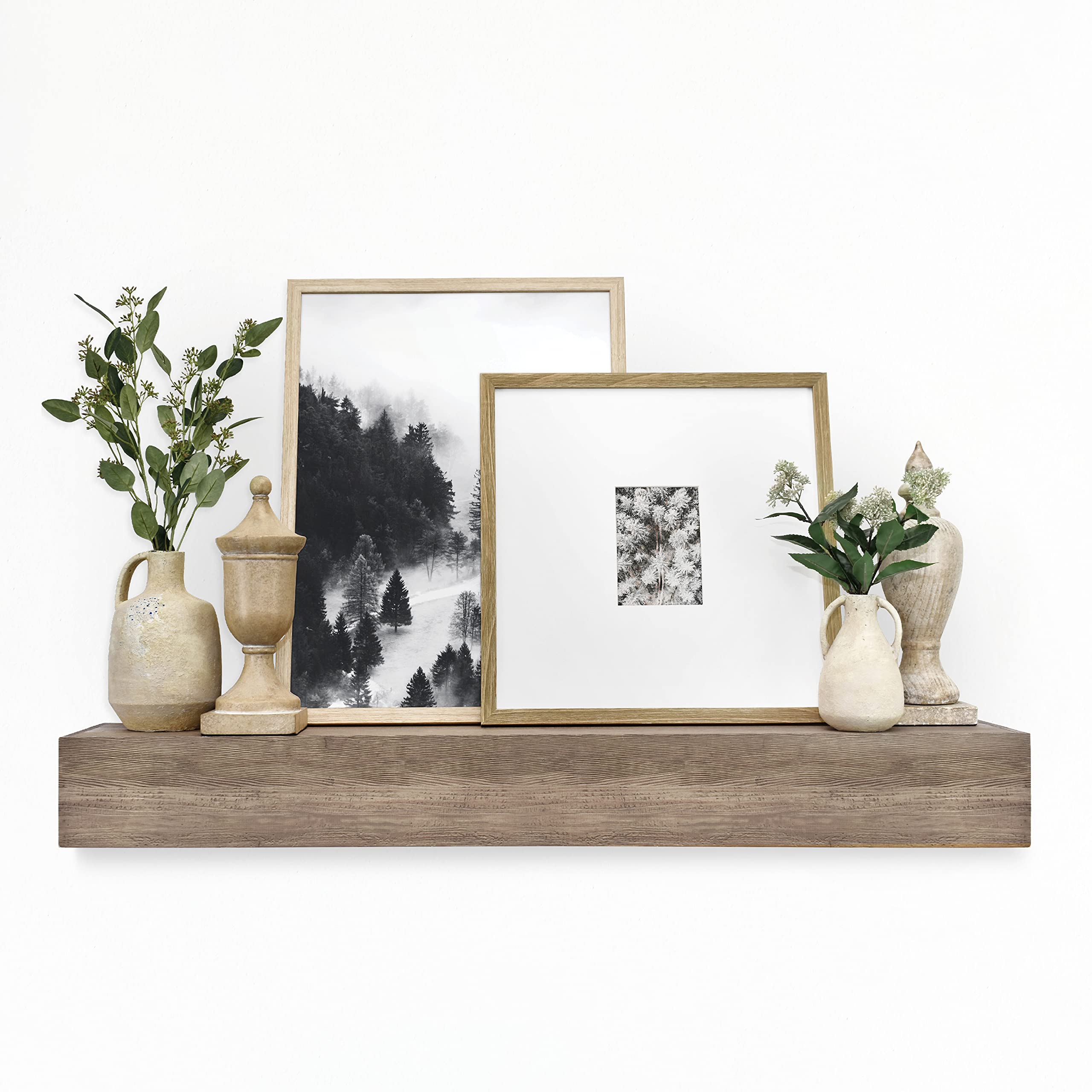 Amazon.com: Master u0026 Co. Rustic Floating Fireplace Mantel, Long Floating  Shelf for Wall Decor, 48 Inches, Antique Natural : Home u0026 Kitchen