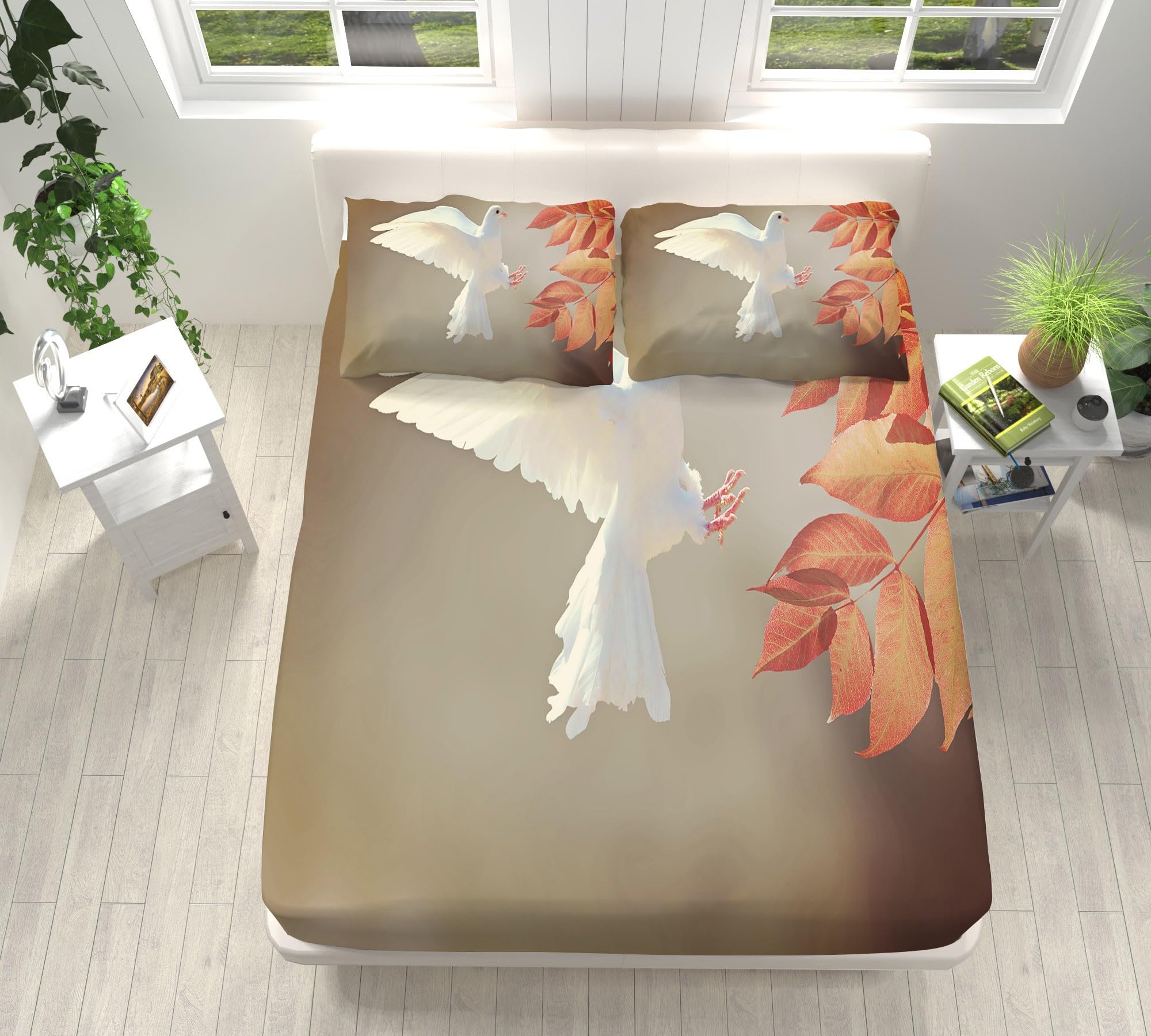 Drap housse motif oiseau pour matelas épais 160x200 créant une ambiance de chambre cocooning