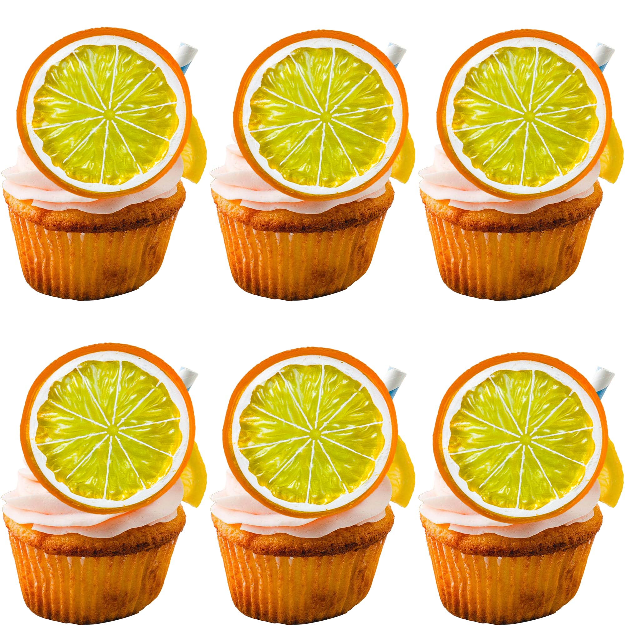Gyufise 12Pcs Fake Orange Slices Cake Toppers Realistic Plastic Fake Orange Decor for Kitchen Stand Party DIY Craft Vase Filler Tiered Tray Centerpiece Summer Display Photo Props — image 1