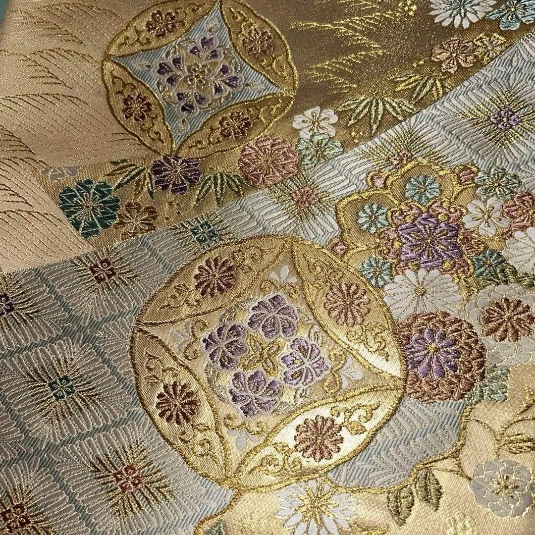 西陣織袋帯未仕立品（株）ふくい　薄金箔地有職華文更紗　芯入仕立代込　新品 西陣織袋帯未仕立品（株）ふくい 薄金箔地有職華文更紗 芯入仕立