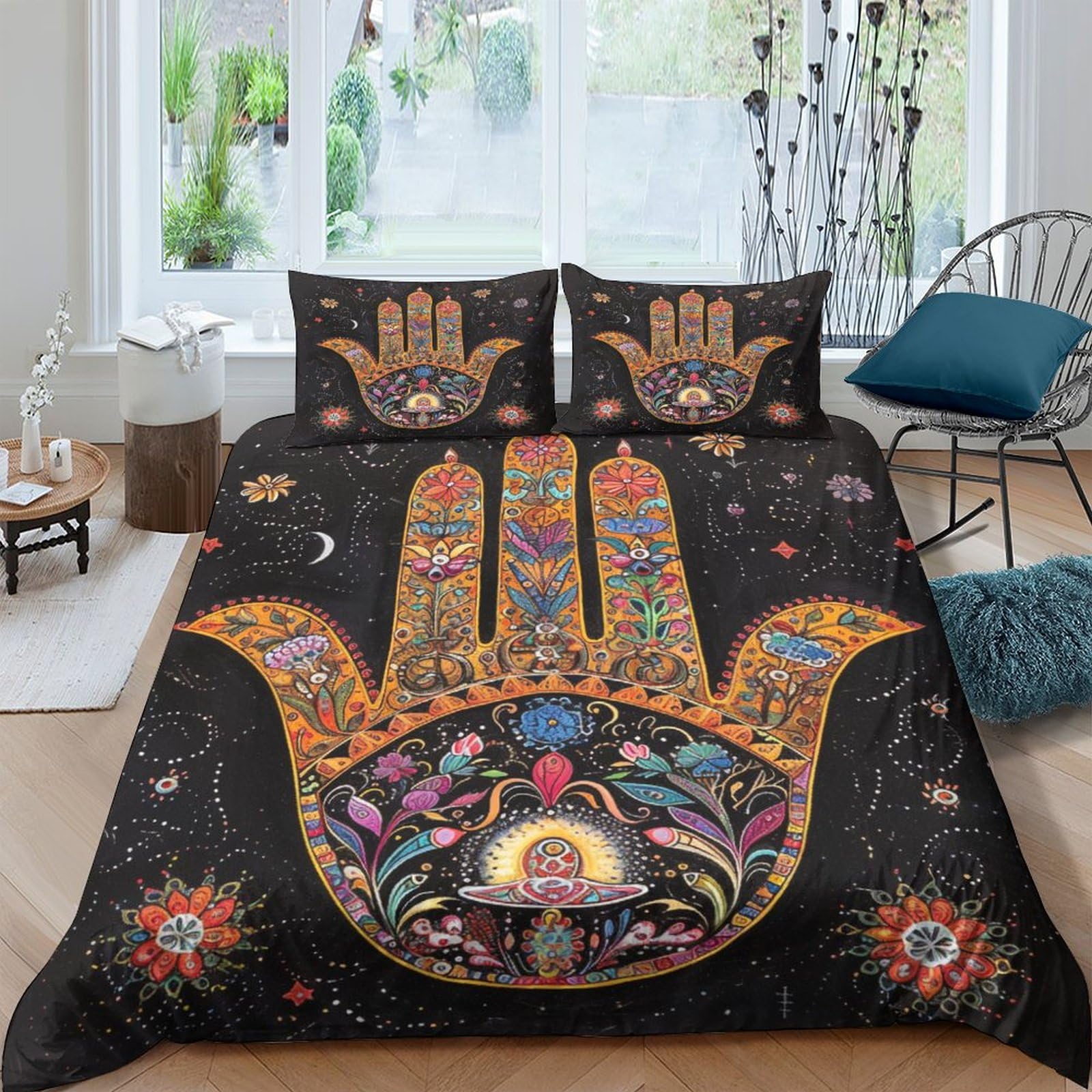 BARDYS Mandala 3D Print Bohemian Quilt Cover Comforter Covers Duvet Cover for Teens And Adults Soft Microfiber with Pillow Cases with Zipper Closure Bedding Set 3 Pieces King（220x240cm）