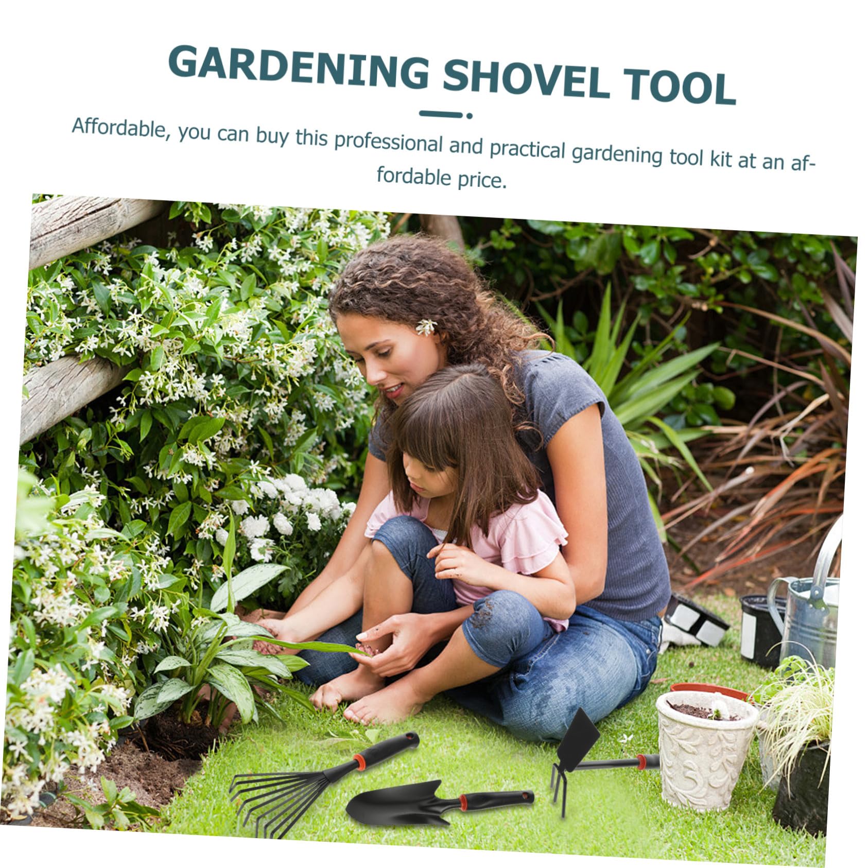 Fünf Stück Gartenschaufel für Umpflanzen und Graben, Eisen