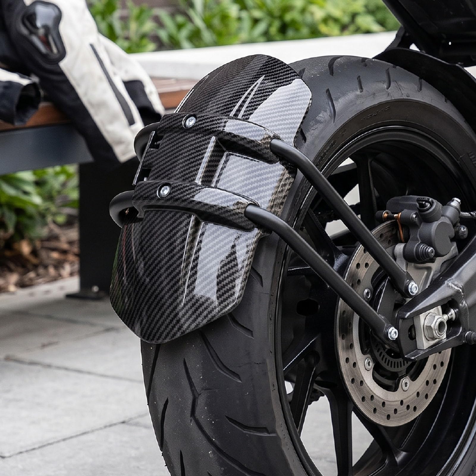 Luocute Tylny Błotnik Motocykla z Włókna Węglowego do Zontes 368G | Metalowa Konstrukcja ABS, Osłona Przeciwbryzgowa Bez Wiercenia, Blokuje Sól drogową, Lekki Ochraniacz