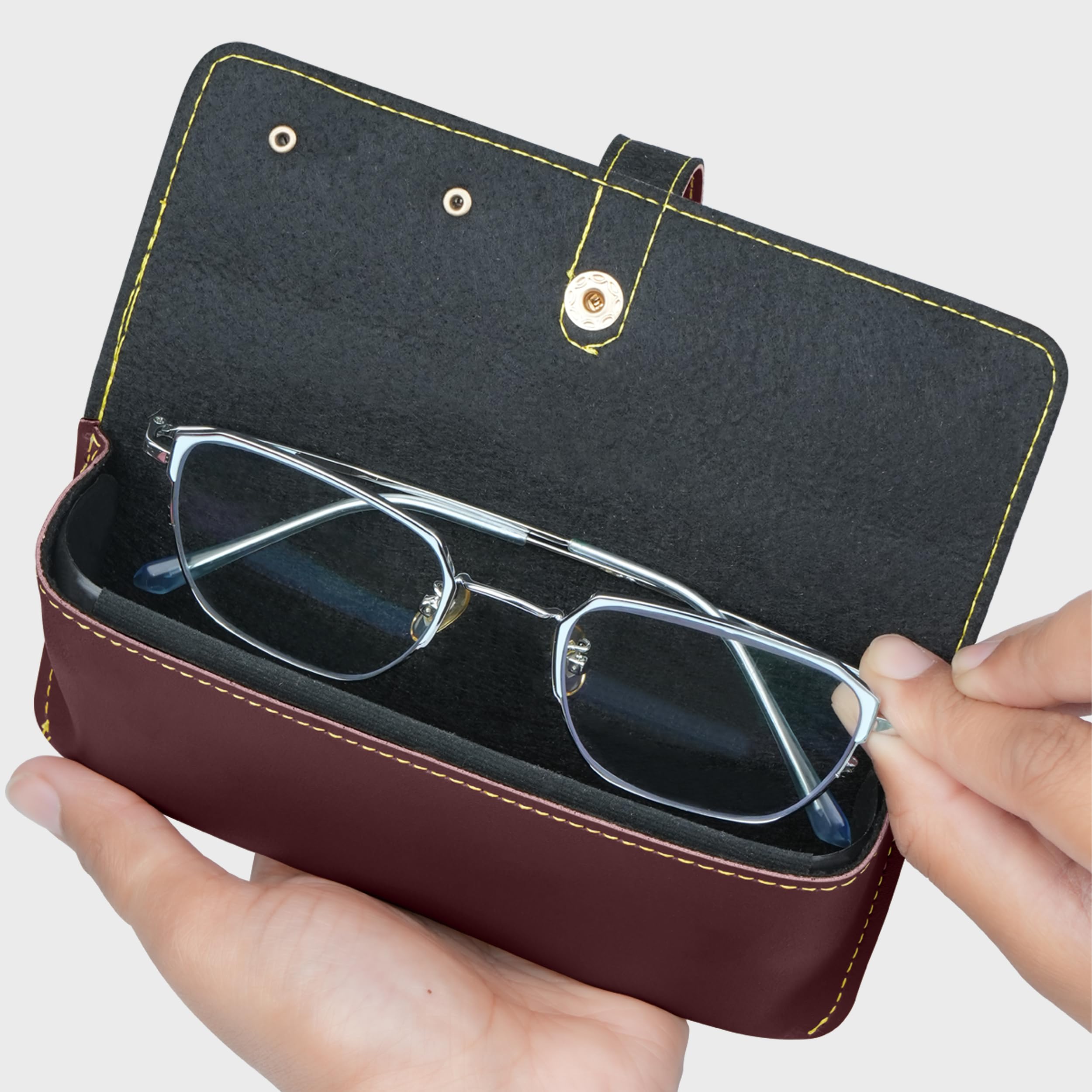 The Wallet Store Leather Eyewear Case for Men & Women Specs Cover - Brown