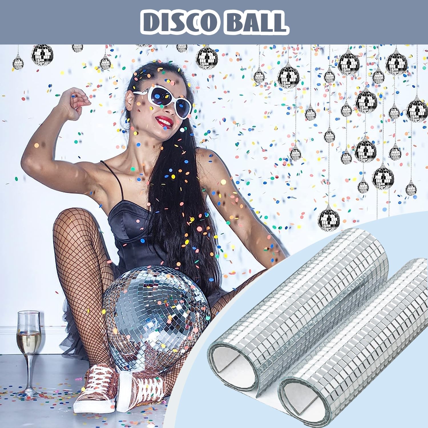 8000 Tessere Mosaico A Specchio 5x5mm - Adesive Per Decorazioni Fai Da Te | Argento