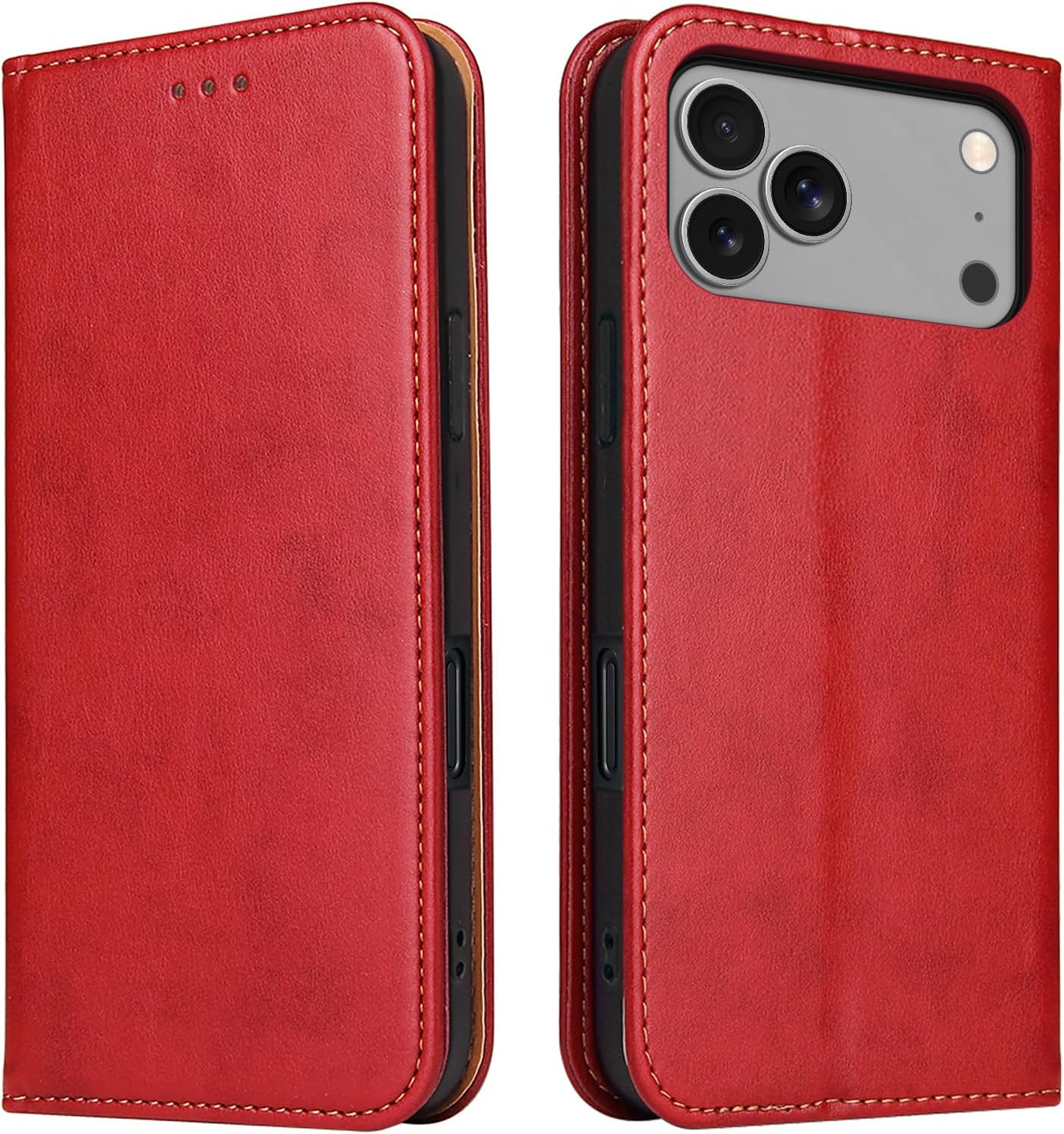 Case for iPhone 17 Pro Max, PU Leather Wallet Magnetic Flip Folio with Card Holder, Cash Pocket & Stand Function, Shockproof Protective Cover, Black