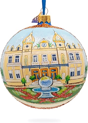 Miniatura 7 de Casino de Montecarlo, adorno navideño de bola de cristal de Mónaco 4 pulgadas