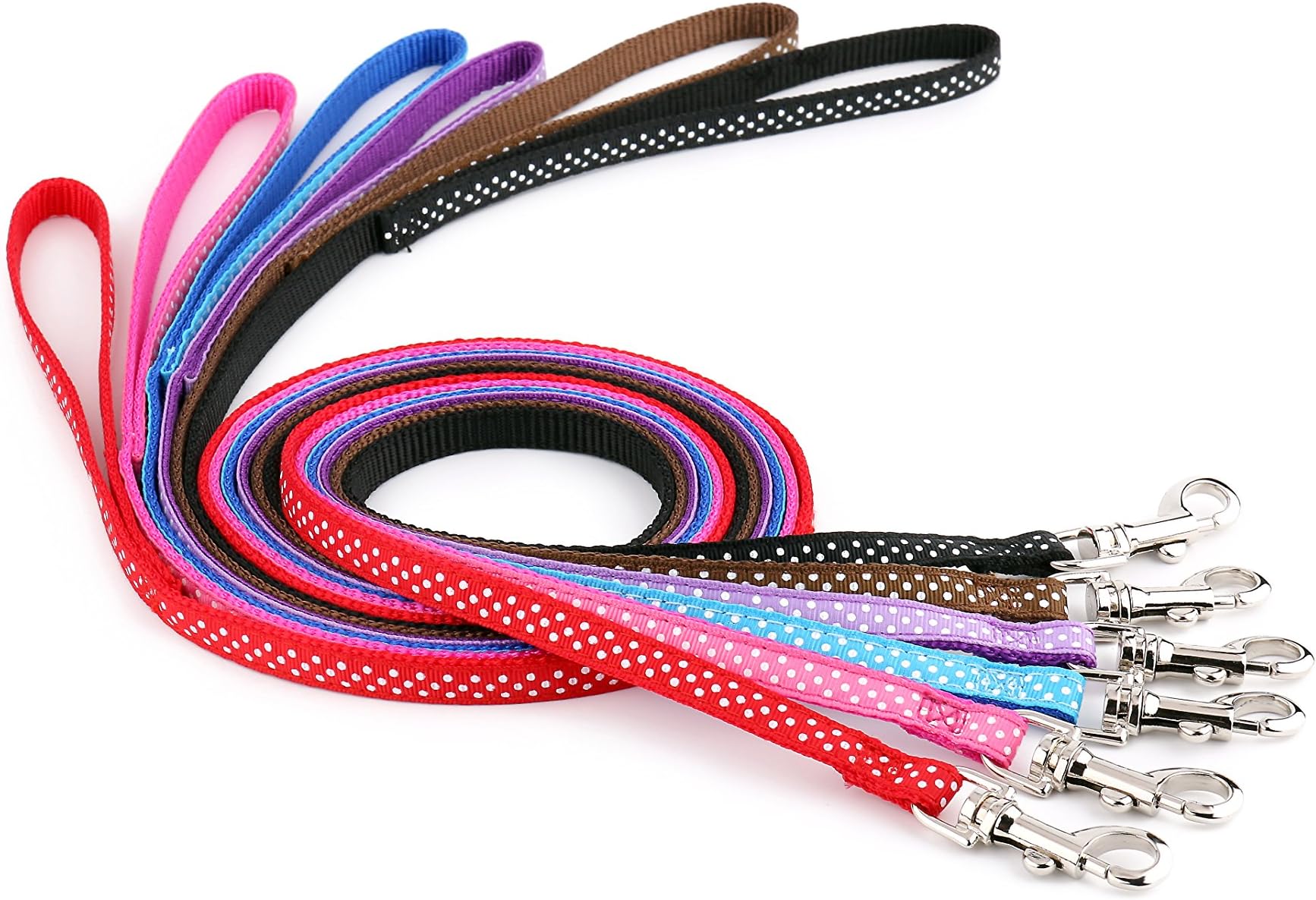 RichPaw Black Polka Dot Dog Lead - Puppy and Dog - Spotti (Small)