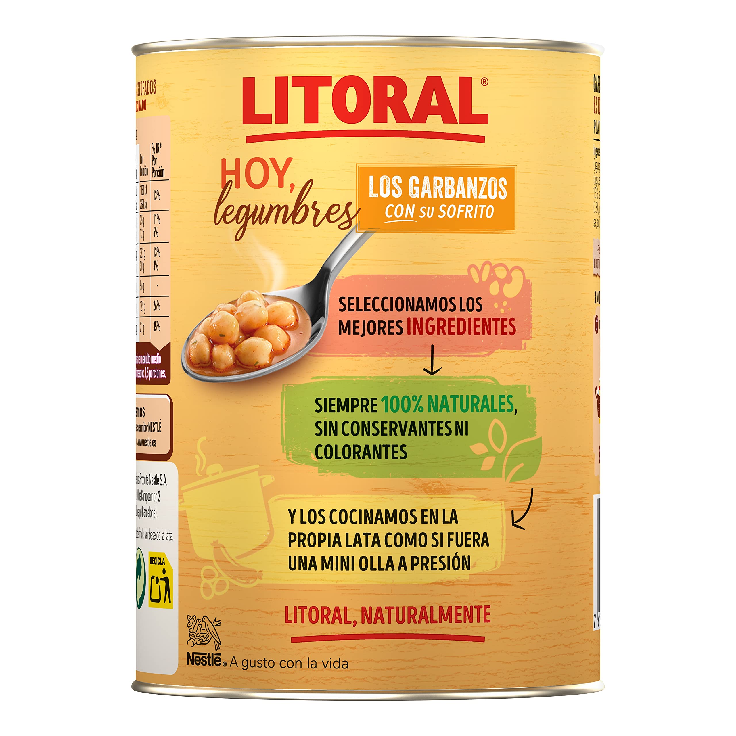 LITORAL Hoy Garbanzos con Sofrito Sin Gluten 440 g
