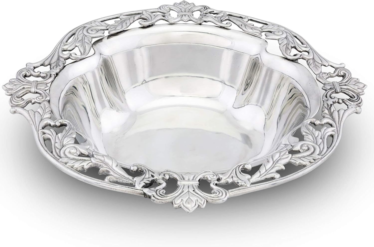 Arthur Court Designs Aluminum Acanthus Serving Bowl 16.5 inch x 17.25 inch x 5 inch Tall