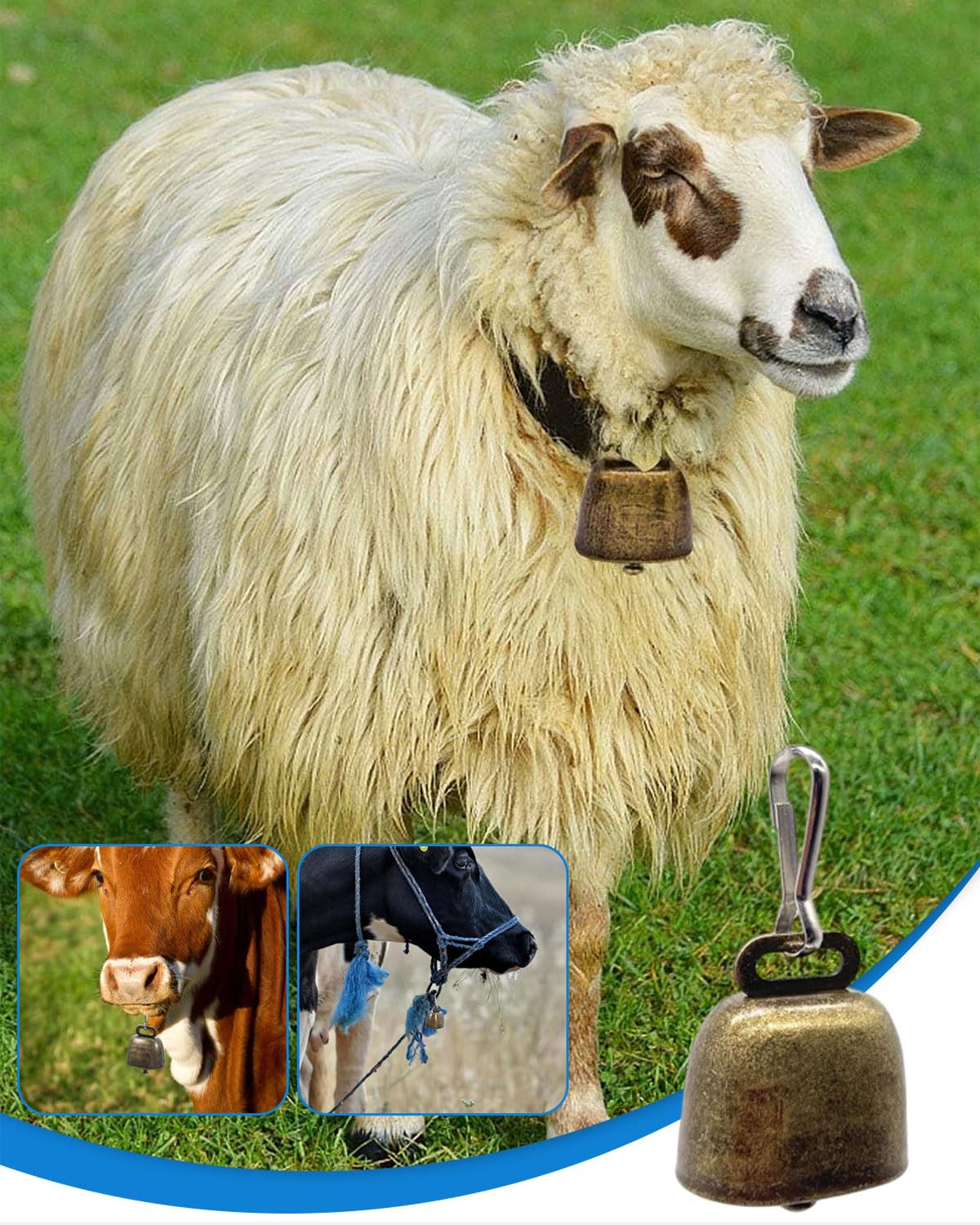 5 piezas Cencerro,Cascabeles Bronce,Gatos Campanas,Decoración Colgante,para Cascabeles,Campanillas de Collar de Perros,Con botones,Rastreadores para Entrenamiento de Mascotas