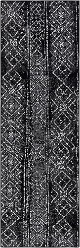 Miniatura 10 de Colección Safavieh Adirondack ADR111A - Tapete bohemio envejecido contemporáneo plateado y negro 26 x 10