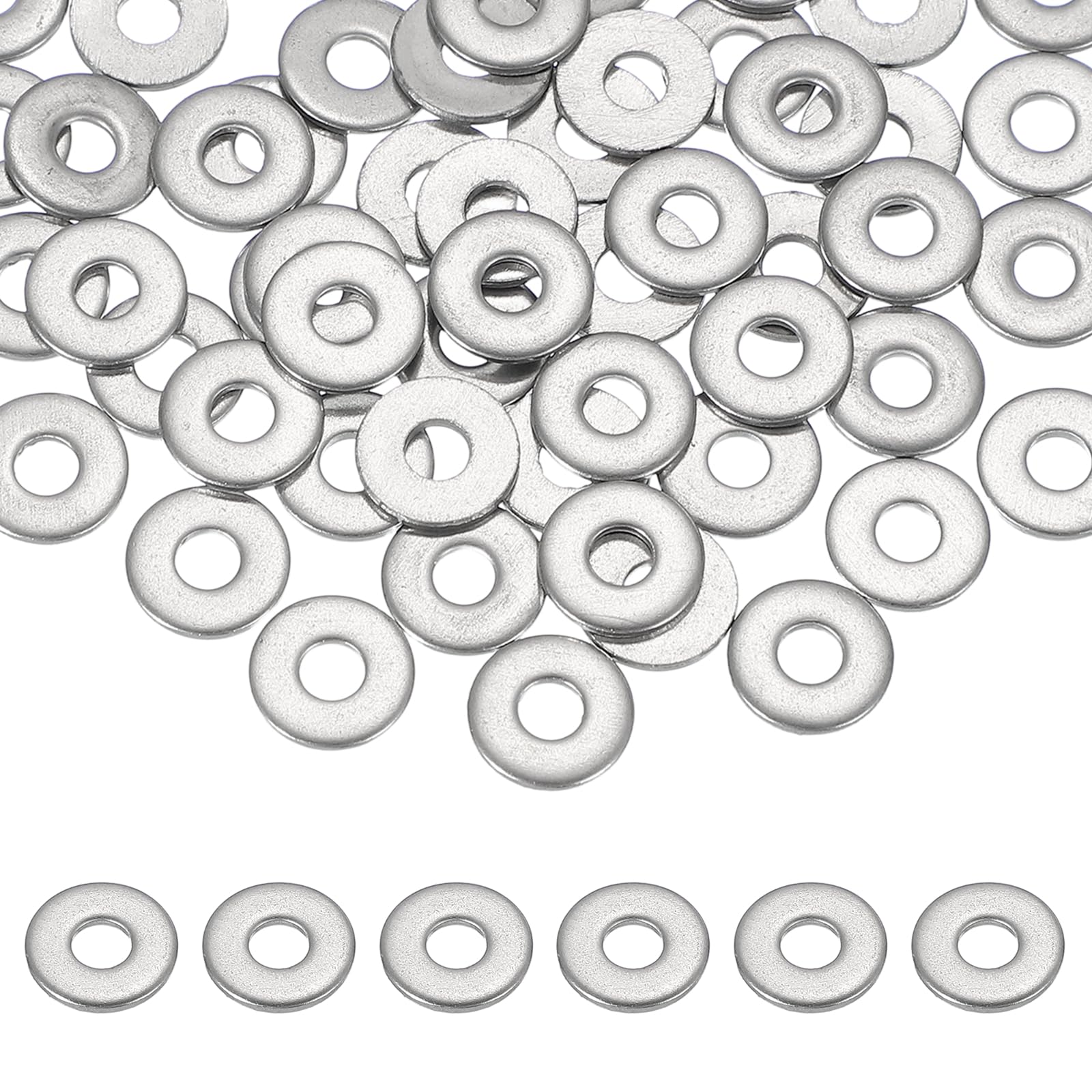 PATIKIL M3 x 9mm Metal Screw Washers Set, 66Pcs 304 Stainless Steel Flat Washers for Screws Bolts Factories Home Outdoor Projects