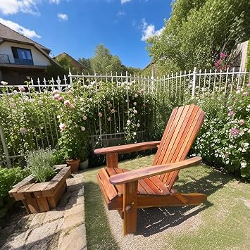 Folding Adirondack Chair Set of 2 For Relaxing Garden Chair Outdoor, Stackable, Arm Rest, Ergonomic, Wooden Accent Furniture Lounge Chairs for Garden, Patio, Backyard Deck