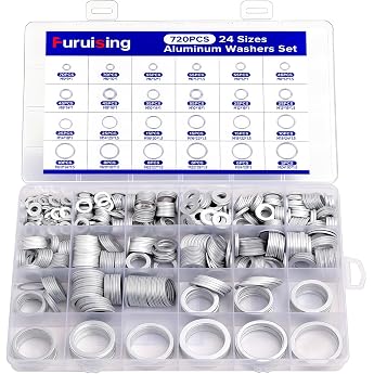720 pieces aluminium washers 24 sizes washers set