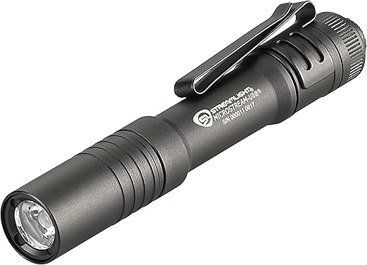 Streamlight 66604 MicroStream 250-Lumen EDC Ultra-Compact Flashlight with USB Rechargeable Battery, Box, Black