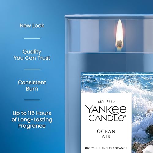 Miniatura 3 de Yankee Candle - Vela en pilar, mediana, Ocean Air Signature, 404 g (14.25 onzas)