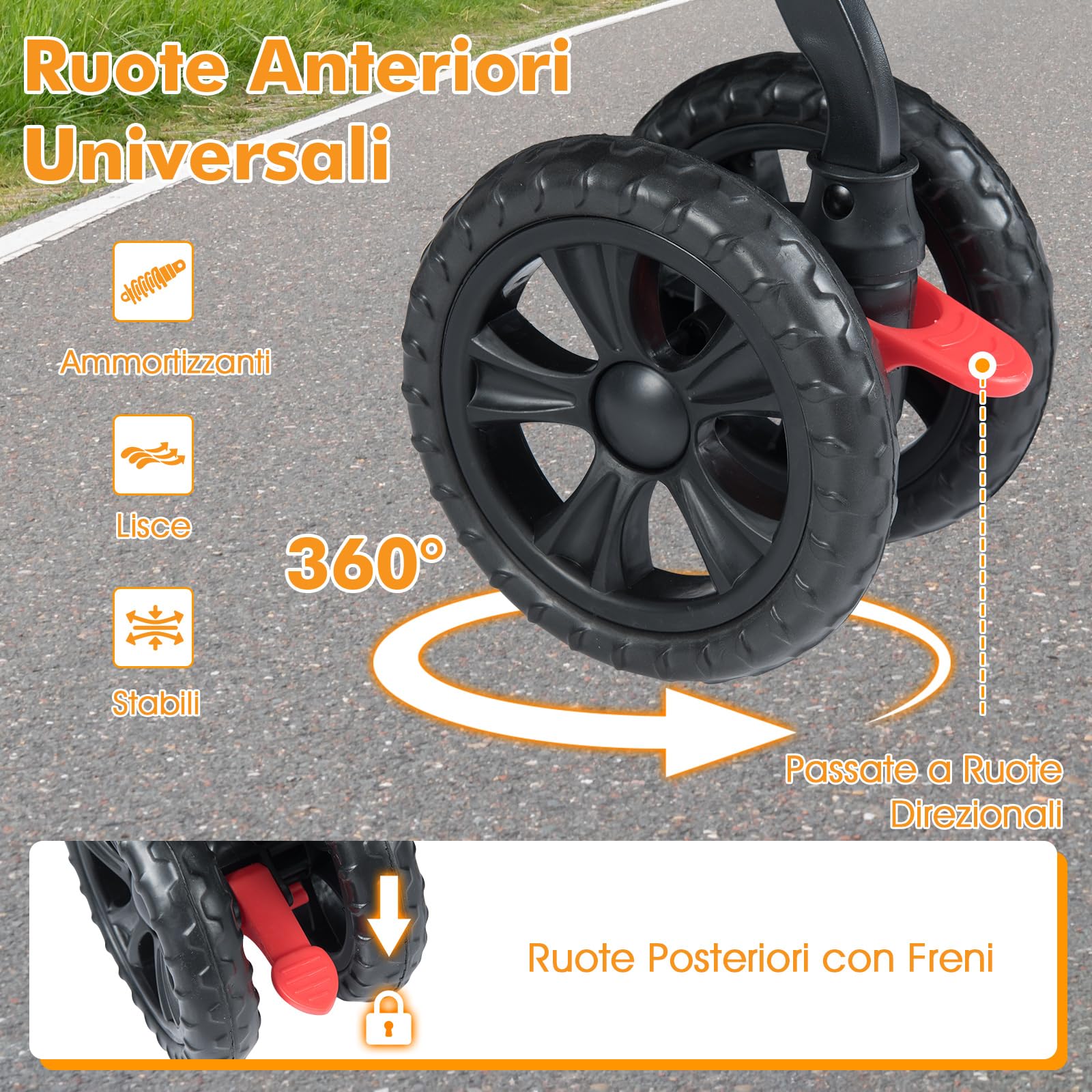 COSTWAY Passeggino Doppio per Cani, Carrozzina Pieghevole a 2 Posti con Tettuccio Regolabile, Cuscino Rimovibile, Cintura di Sicurezza, Cestino e 4 Ruote, Passeggino per 2 Cuccioli e Gatti (Grigio)