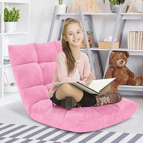 Miniatura 55 de Giantex - Sofá plegable que se convierte en cama, para videojuegos, descansar, sentarse, ajustable, reclinable Púrpura,Rosado,Negro